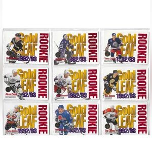 1992-93 Gold Leaf Rookie Hockey Card
insert Set #1-15  Selanne Lindros